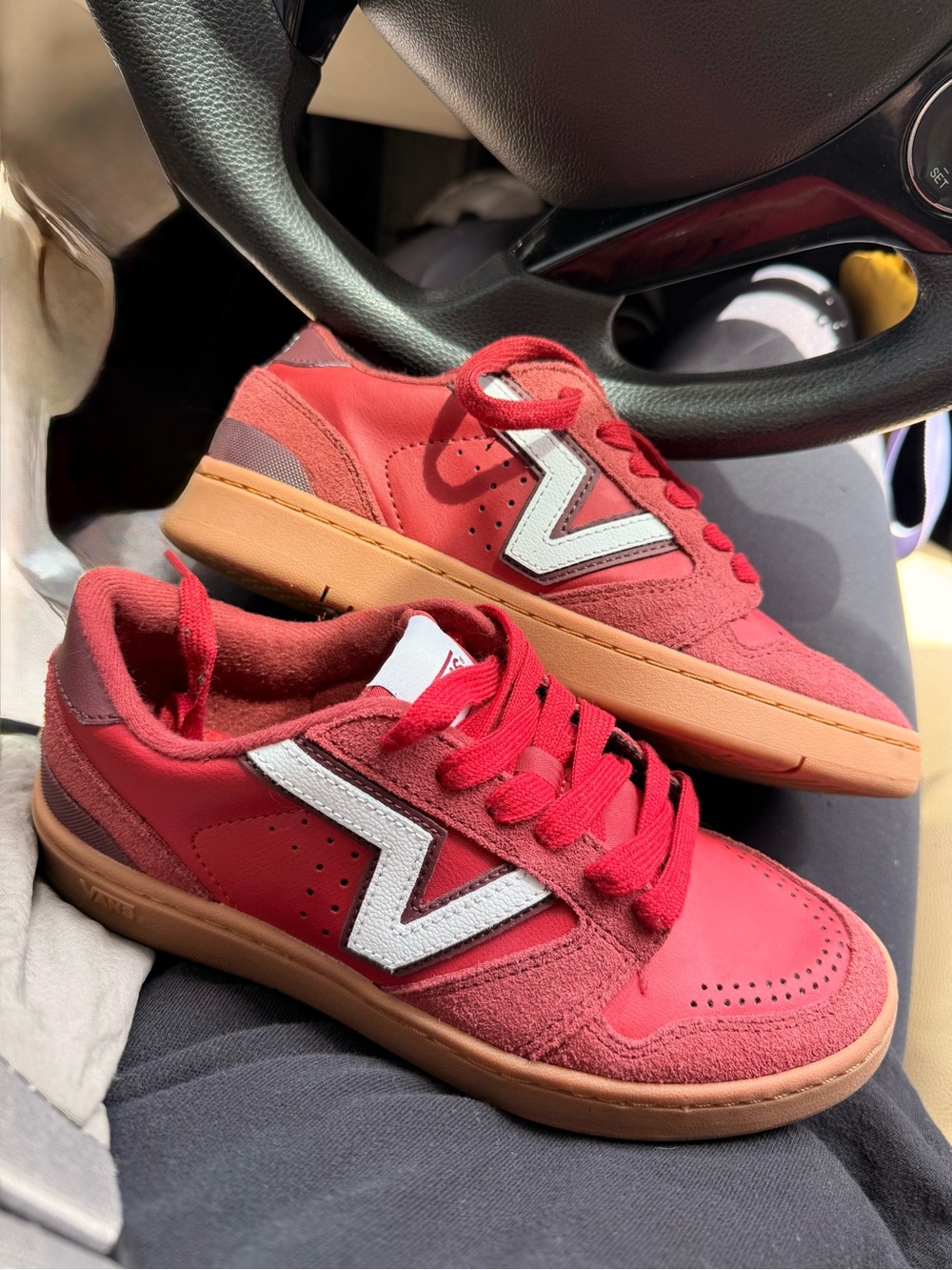 Vans Red Low-Top Canvas Sneakers